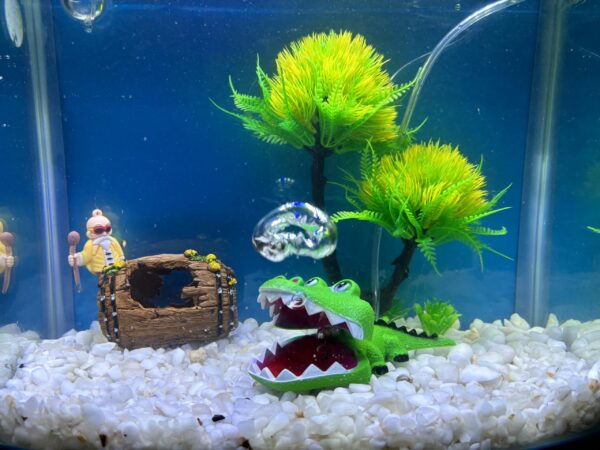 Segolike Magic Underwater Bubbling Crocodile Ornament for Aquarium Fish Tank Decoration, Air Pump Operated