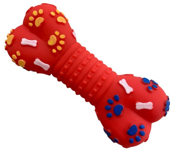 Soft Dog Bone Chew Toy in Red Color
